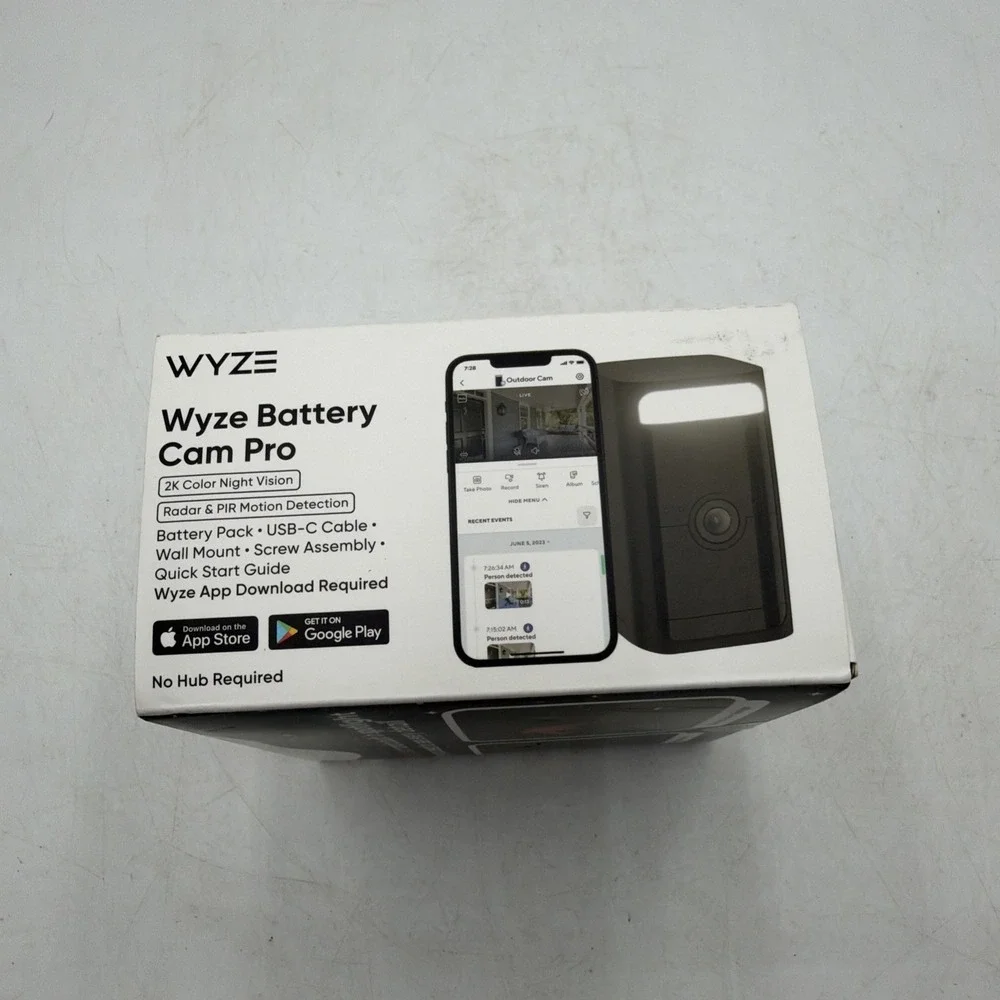 Wyze Battery Cam Pro 2k HDR Wireless Outdoor/Indoor Security Camera